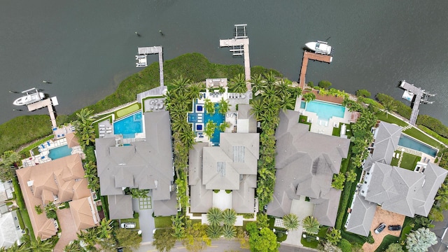 177 Commodore Dr, Jupiter, FL 33477 - aerial perspective of suburban area featuring a pool area