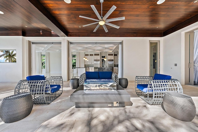177 Commodore Dr, Jupiter, FL 33477 - view of patio / terrace with a ceiling fan and an outdoor hangout area