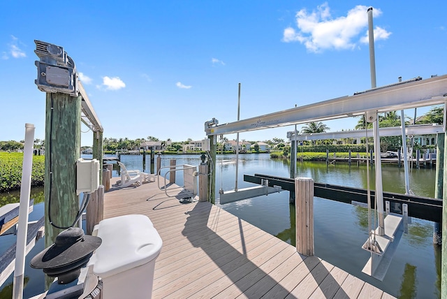 177 Commodore Dr, Jupiter, FL 33477 - dock area with boat lift and a water view