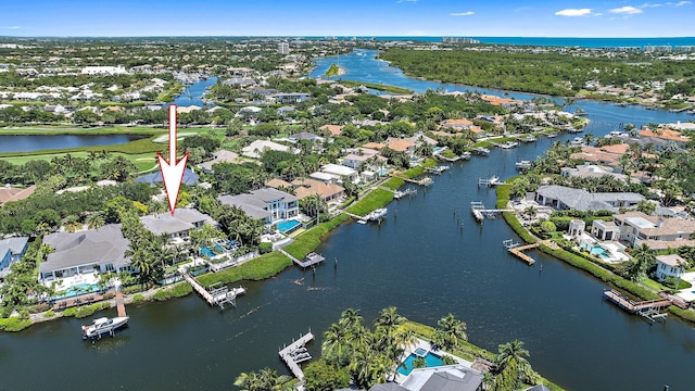 177 Commodore Dr, Jupiter, FL 33477 - aerial view of property's location featuring nearby suburban area and a nearby body of water