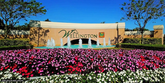 view of community sign