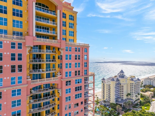 view of property with a water view