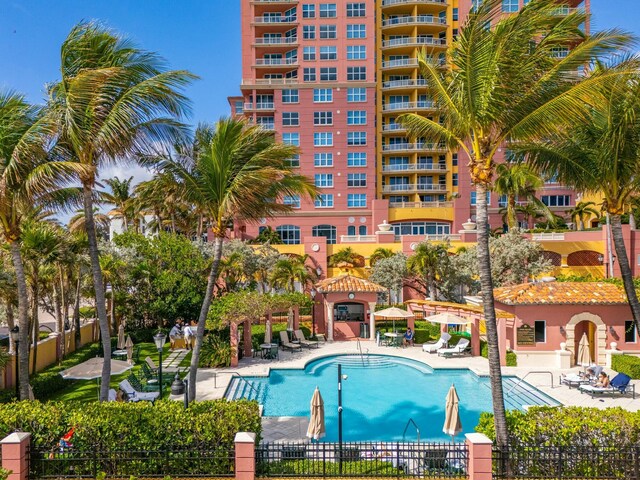 view of pool with a patio area