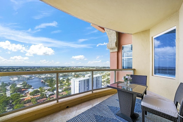 balcony with a water view