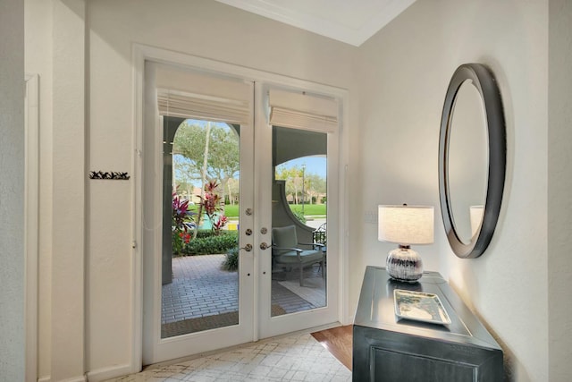 doorway featuring french doors