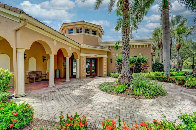 entrance to property with french doors