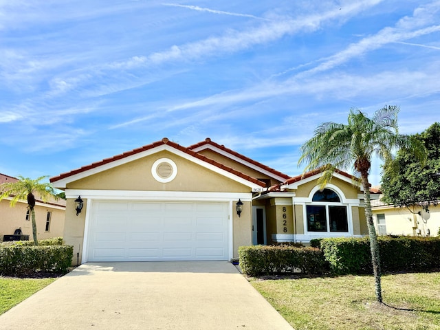 view of front of house with a garage