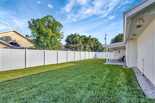 view of yard with a patio