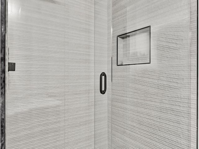 details featuring a shower stall