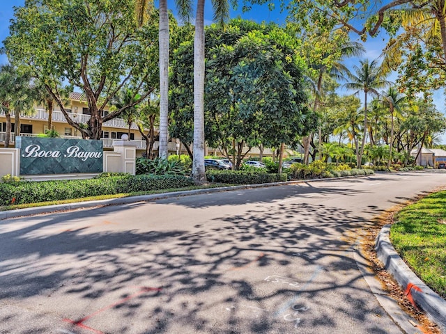 view of street featuring curbs