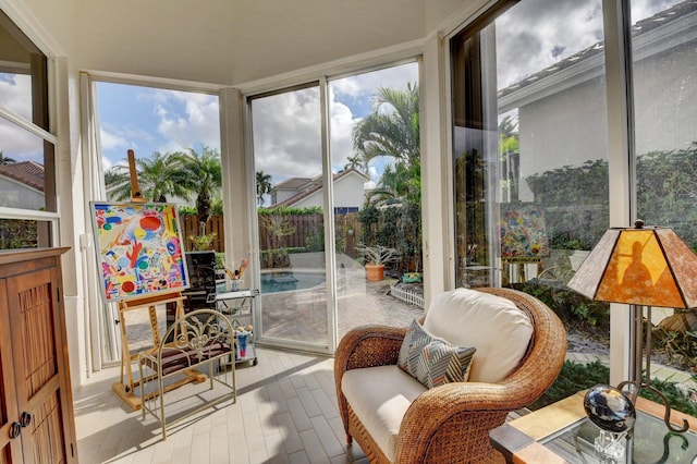 view of sunroom