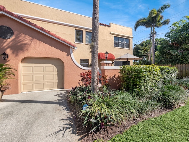 view of front of house with a garage