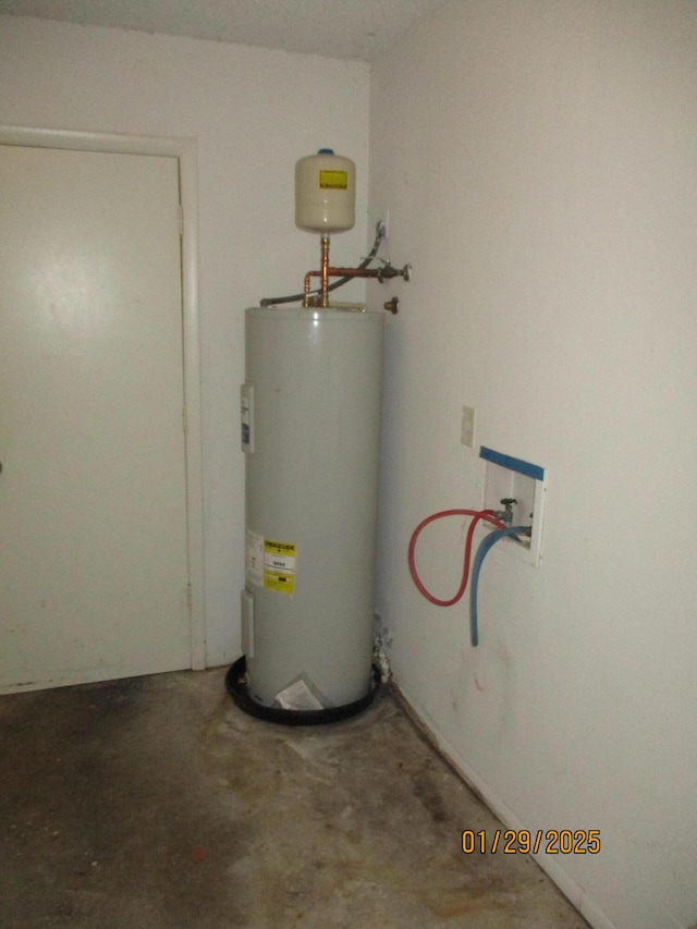 utility room with water heater