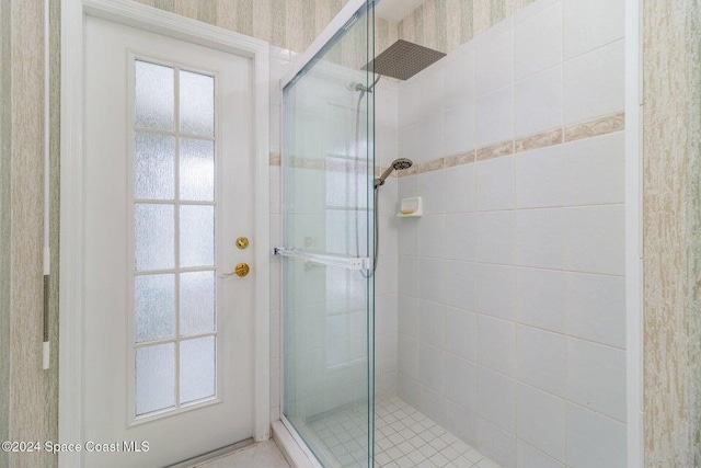 bathroom with walk in shower