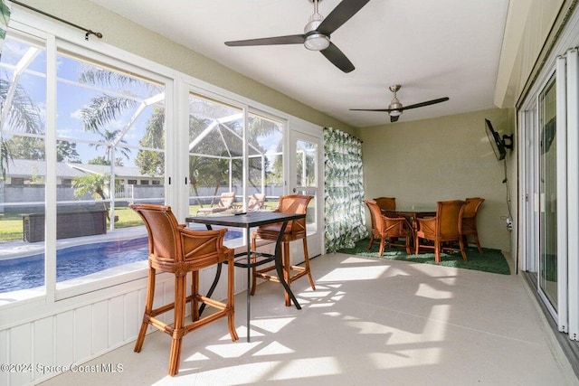 view of sunroom