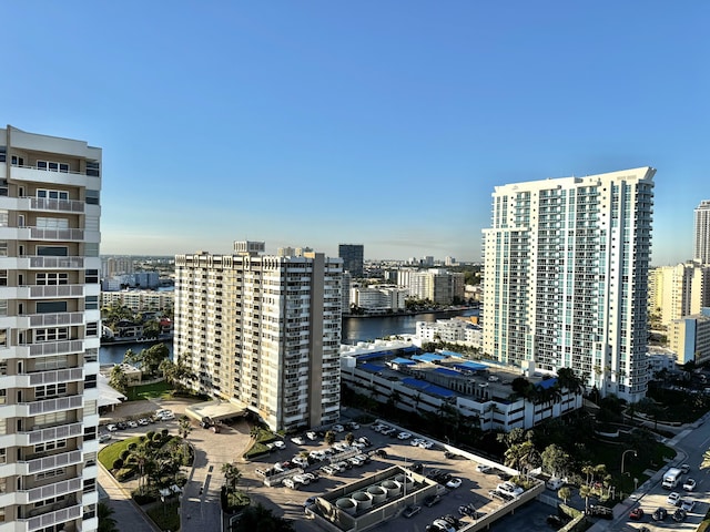 property's view of city with a water view