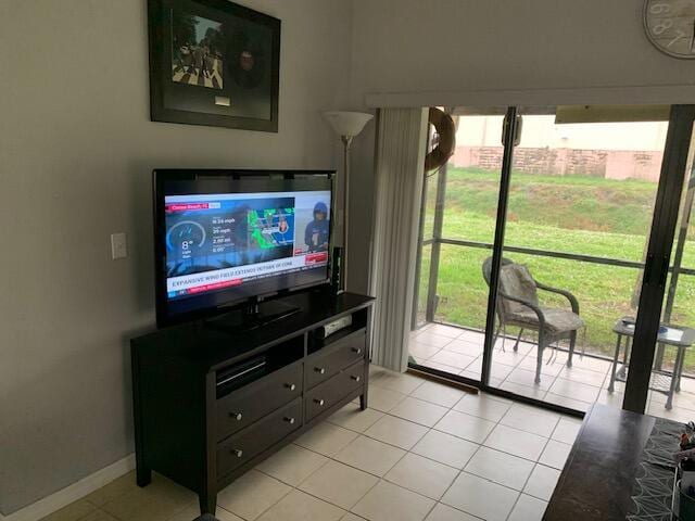 view of tiled living room