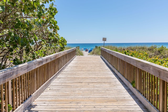 view of property's community with a water view