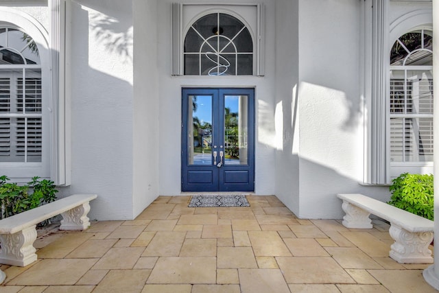 entrance to property with french doors