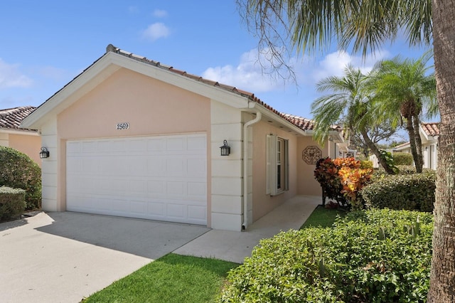 view of home's exterior with a garage