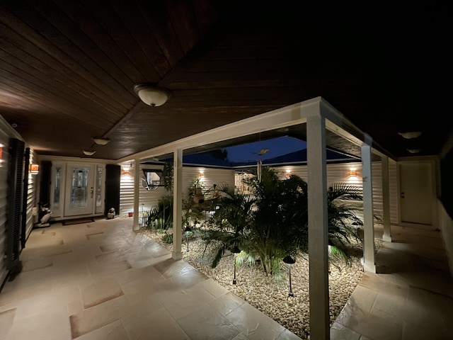 view of patio at twilight