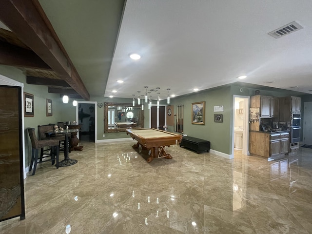 playroom with pool table