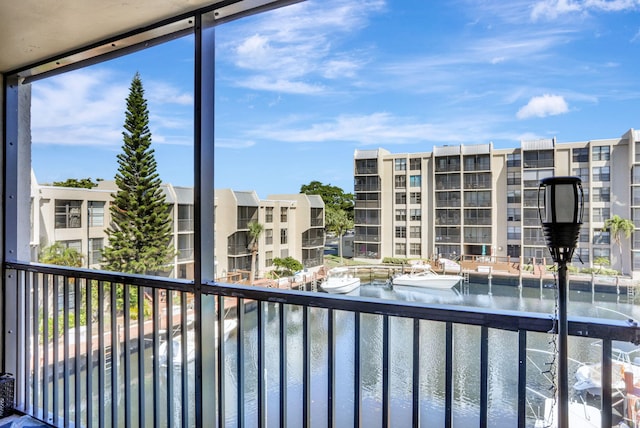 balcony with a water view