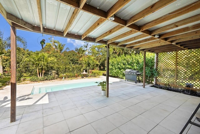 view of patio / terrace with a grill