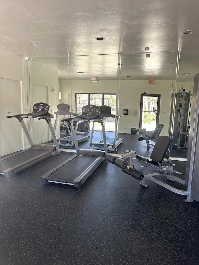 view of exercise room