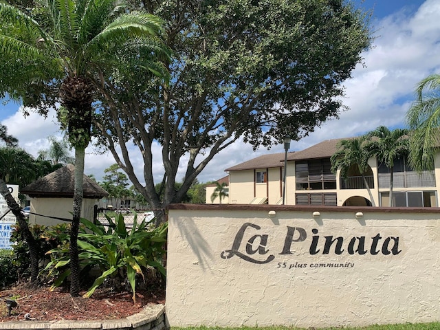 view of community sign