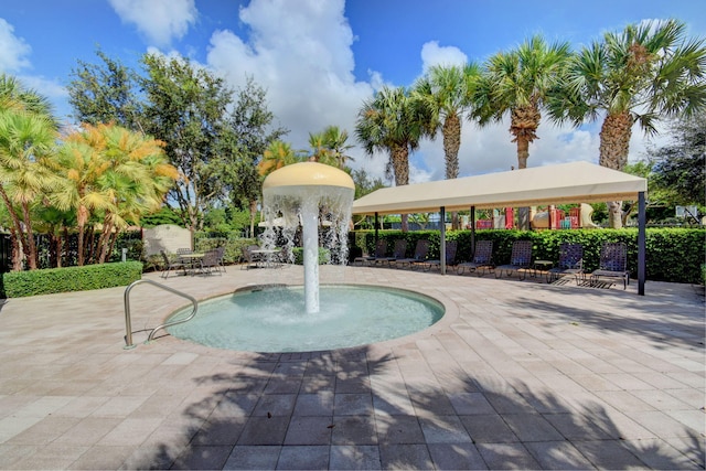 view of pool with a gazebo and a patio