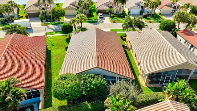 drone / aerial view with a residential view