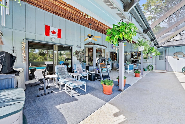 view of patio featuring a pergola