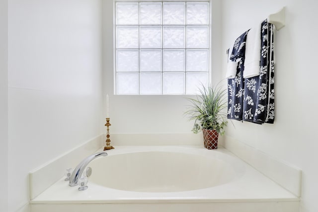 bathroom with a bathtub and a wealth of natural light