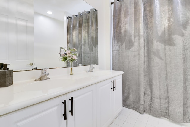 bathroom featuring vanity and tile patterned floors