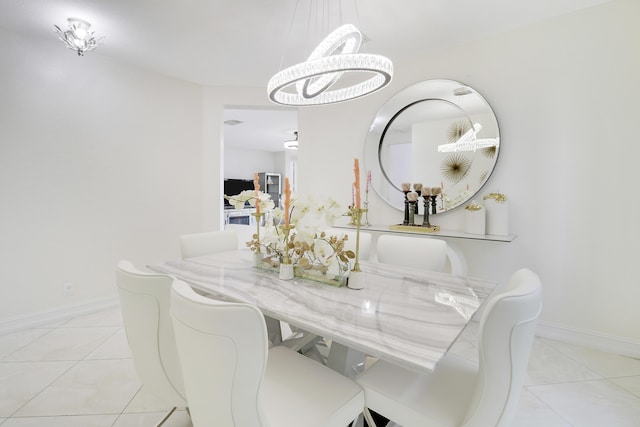 dining room featuring light tile patterned floors