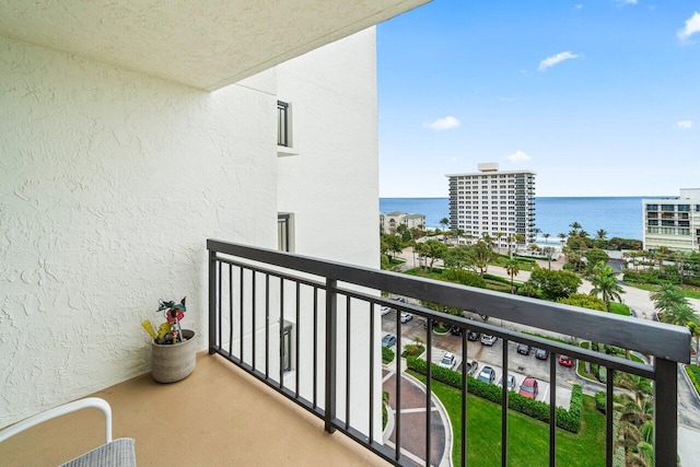 balcony with a water view