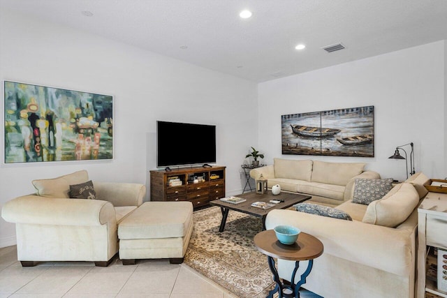 view of tiled living room