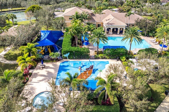 view of pool featuring a patio area