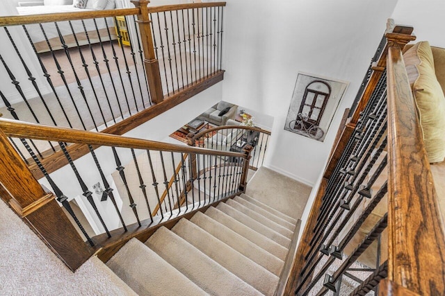 8187 Mariano Falls Ln, Boynton Beach, FL 33473 - staircase featuring baseboards and carpet