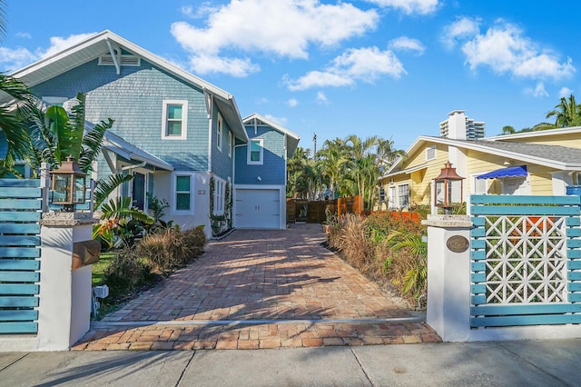 view of front of house with a garage