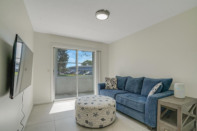 view of tiled living room