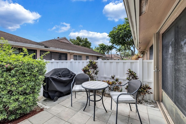 view of patio featuring area for grilling