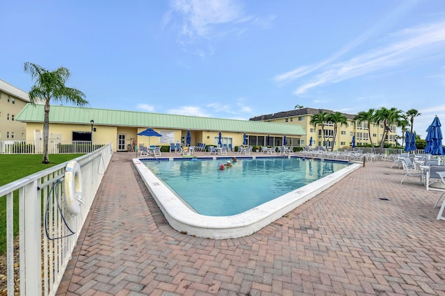 view of pool with a patio area