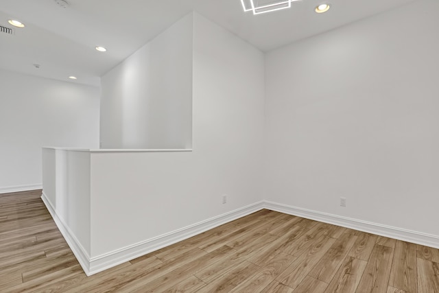 empty room featuring light wood-type flooring