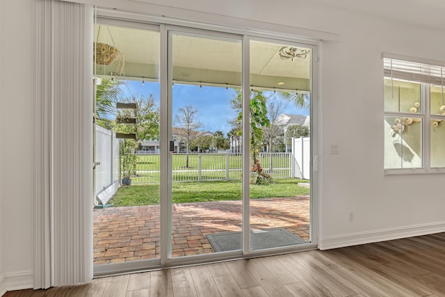 entryway featuring hardwood / wood-style floors