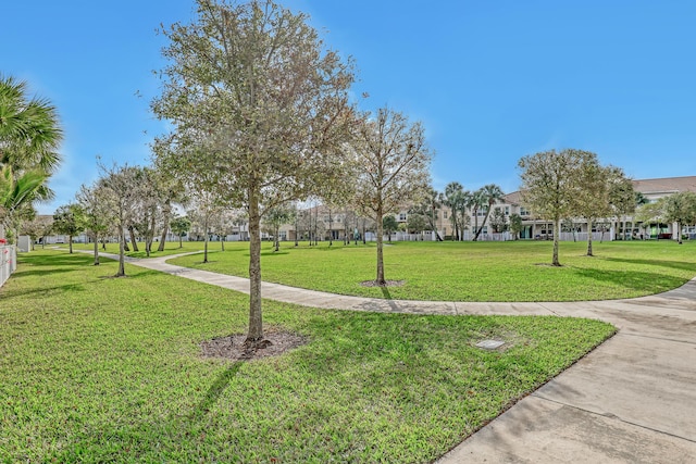 view of community featuring a lawn