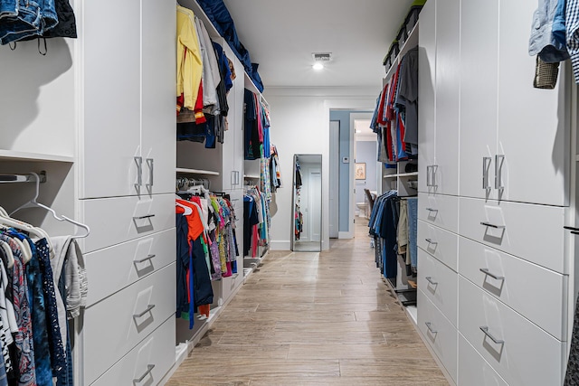 11951 Torreyanna Cir, Palm Beach Gardens, FL 33412 - walk in closet featuring light wood-type flooring and visible vents