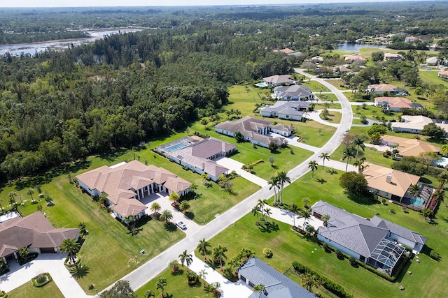 11951 Torreyanna Cir, Palm Beach Gardens, FL 33412 - birds eye view of property featuring a water view, a residential view, and a wooded view