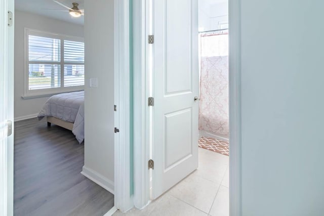 corridor featuring light hardwood / wood-style flooring